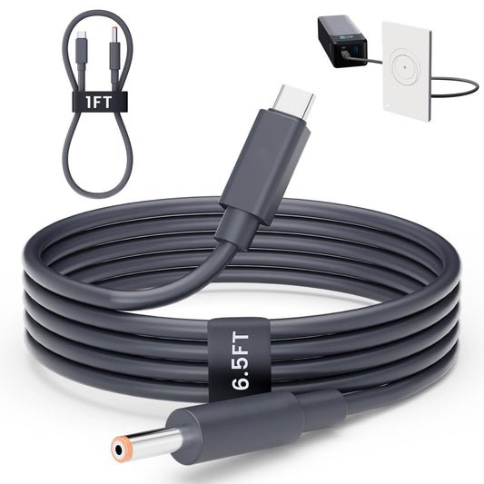 Starlink Mini ルーター用 USB-C to DC 電源ケーブル 2本セット(0.3m+2m) PD 9V対応 18W対応 スターリンクミニ ルーター用給電ケーブル LED電源表示 Plug&Play ポータブル対応