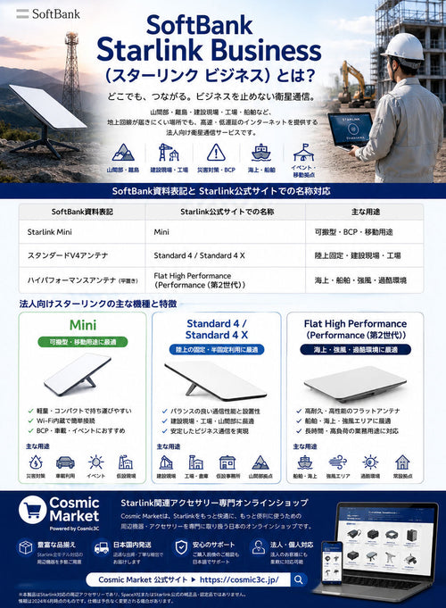 SoftBank Starlink Business（スターリンク ビジネス）とは？法人向けスターリンクの機種・用途・導入ポイントを詳しく解説