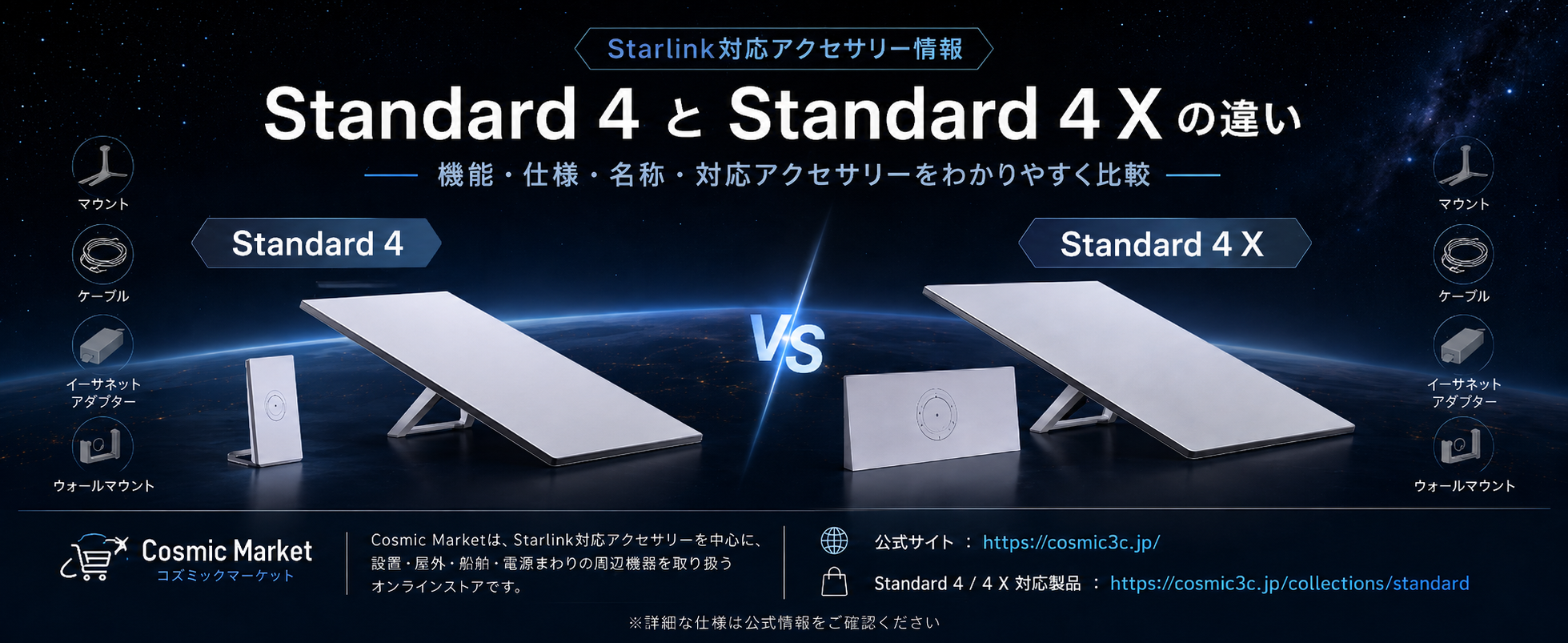 Starlink Standard 4とStandard 4 Xの違い|Gen3・V3・旧第3世代の名称 Starlink Standard 4とStandard 4 Xの違い|Gen3・V3・旧第3世代の名称