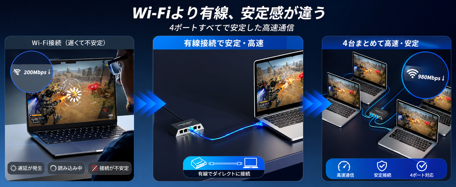 スターリンクEthernetアダプターでWi-Fiより安定した有線接続を比較