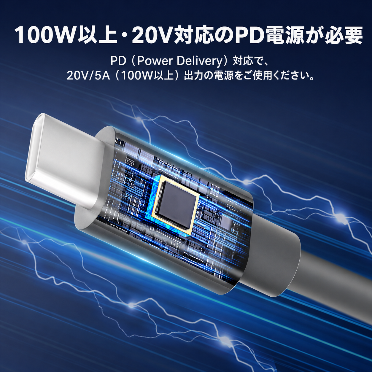 Starlink Mini用電源ケーブル 100W以上 20V対応USB-C PD電源が必要