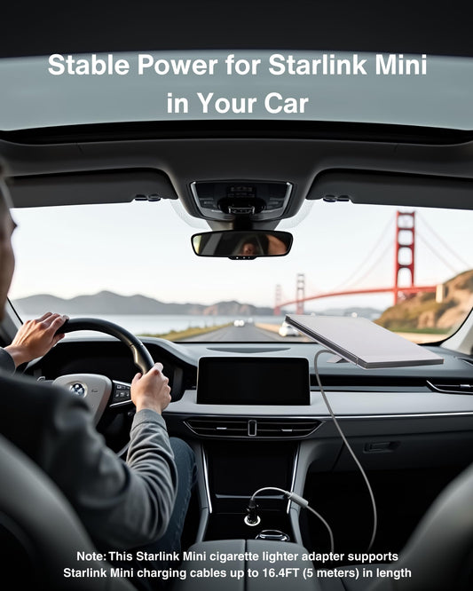 Starlink Mini 車載用電源ケーブル シガーソケット→DC変換アダプター 12-48V対応 12V/3A 36W出力 19AWG高耐久設計 防水DCプラグ RV/トラック/ボート対応