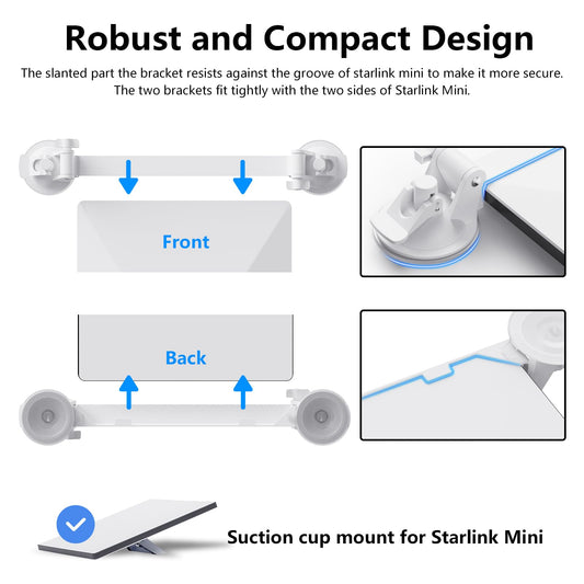 Starlink Mini 吸盤式車載マウント 4点固定 ルーフ・ガラス取付対応 調整可能 高耐久ブラケット スターリンクミニ用 RV・車中泊・屋外設置対応