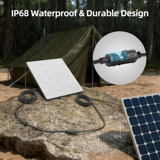 Starlink Mini / Gen3対応 DC延長アダプター 防水IP68 DCメス-メスコネクタ 30cm 18AWG 150W対応 電源延長ケーブルコネクタ スターリンク ミニ 車載 RV キャンプ用