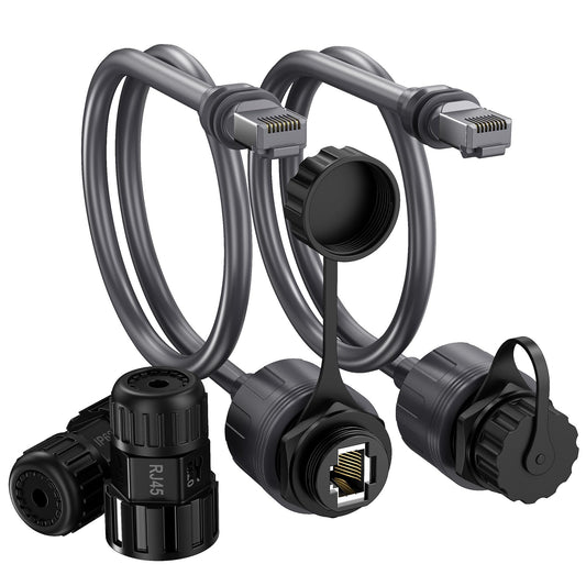 Starlink Gen3 & Mini対応RJ45変換Ethernetアダプター 2個セット 2000Mbps高速通信 24AWG 高純度銅 IP68防水 SPX-RJ45 カプラー 延長・修理用 プラグ＆プレイ 屋外対応 Starlink V3アクセサリー