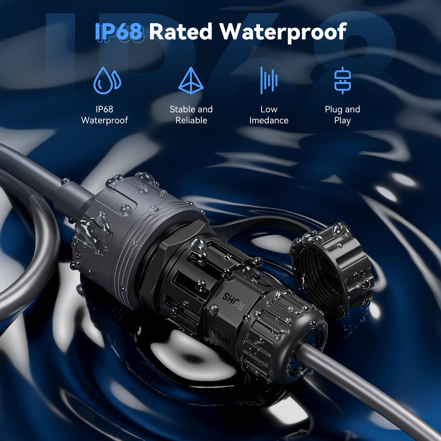 Starlink Gen3 & Mini対応RJ45変換Ethernetアダプター 2個セット 2000Mbps高速通信 24AWG 高純度銅 IP68防水 SPX-RJ45 カプラー 延長・修理用 プラグ＆プレイ 屋外対応 Starlink V3アクセサリー