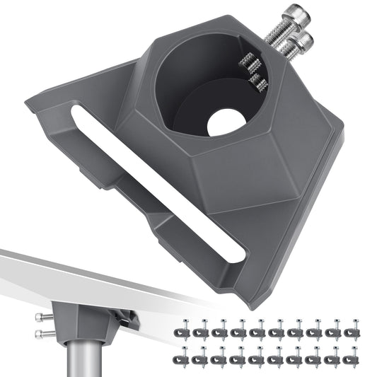 Starlink V3用パイプアダプターマウント Gen3対応 ポール取付ブラケット 直径1.25～2.5インチ対応 360°回転・15°角度調整 高耐久PC素材 耐候・防水 屋外設置用 ケーブルクリップ付き 簡単取付