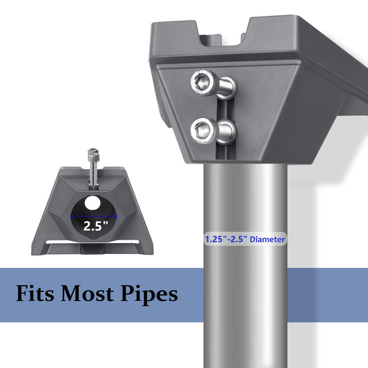 Starlink V3用パイプアダプターマウント Gen3対応 ポール取付ブラケット 直径1.25～2.5インチ対応 360°回転・15°角度調整 高耐久PC素材 耐候・防水 屋外設置用 ケーブルクリップ付き 簡単取付