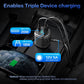 Starlink Mini 車載電源ケーブル 3in1 シガーソケットDC充電ケーブル USB-C PD20W & USB-A QC18W搭載 電圧表示・スイッチ付き 12V-24V対応 5m/16.4FT 高耐久18AWG 車・RV・船対応