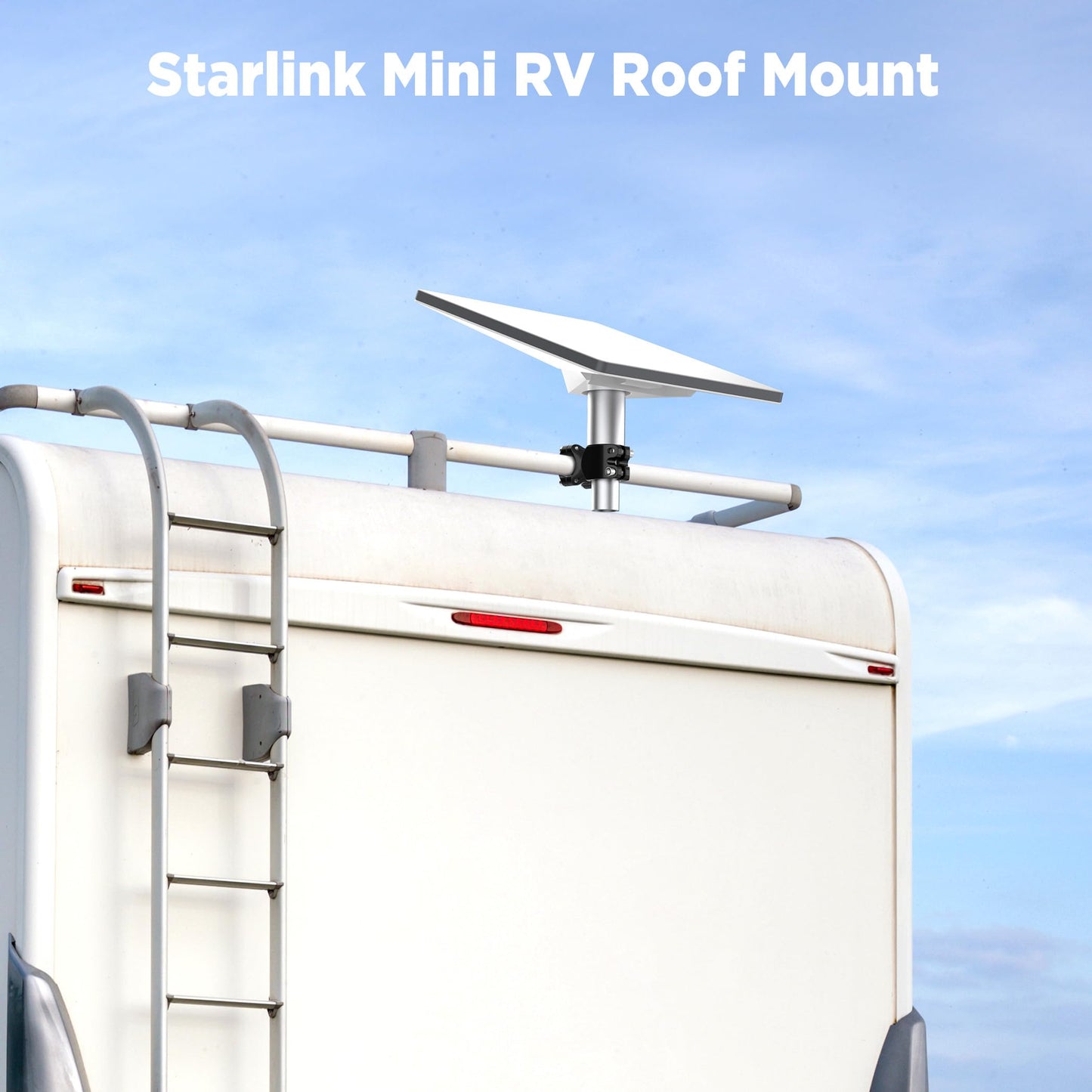 Starlink Mini用ポールマウント RVラダー・ルーフラック・手すり対応 スターリンクミニ ポールマウント アルミ合金製 スターリンクミニ アンテナ固定ブラケット 車載・ボート・アウトドア設置用 20-30mmパイプ対応