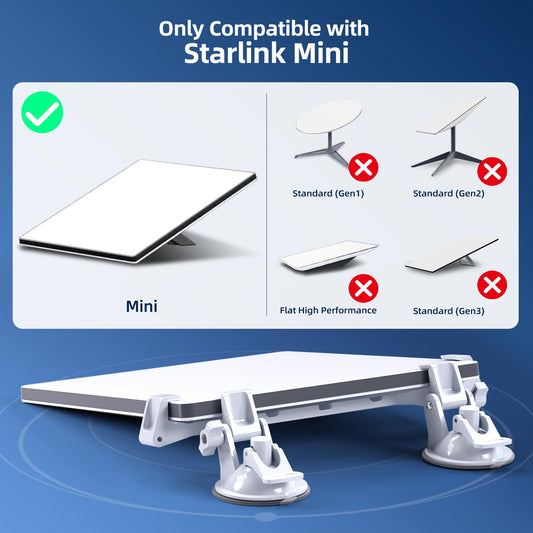 Starlink Mini 吸盤マウント 車載用 ダッシュボード/フロントガラス対応 強力吸着 ナノジェル固定 高安定設計 工具不要 取付簡単 スターリンクミニ専用 カーマウント