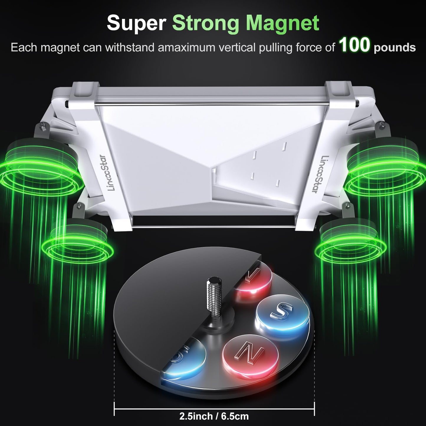 Starlink Mini マグネットマウント 車載ルーフ用 強力磁石固定 100lbs耐荷重 穴あけ不要 Starlink Mini専用 取付キット 防水耐熱 ABS+PC RV・トラック・船舶対応 簡単脱着 スターリンクミニアクセサリー
