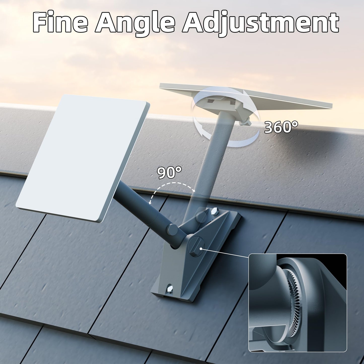 Starlink Mini ピボットマウント 屋根取付用 V4対応 アルミ合金製 180°角度調整＋360°回転 スターリンクミニ ルーフマウント 傾斜屋根対応 高耐久 防水設計 工具不要設置