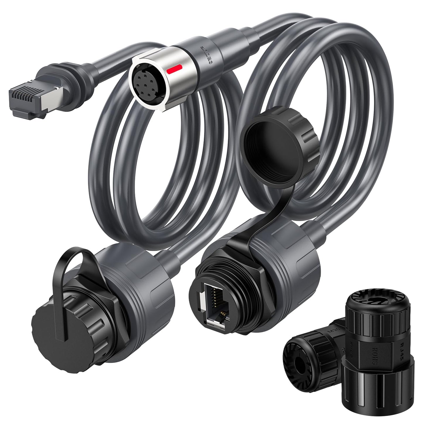 Starlink Performance Gen3用RJ45変換Ethernetアダプター 防水IP67 23AWG 2000Mbps対応 ケーブル延長・修理用 カプラー スターリンク Gen3対応（1個）