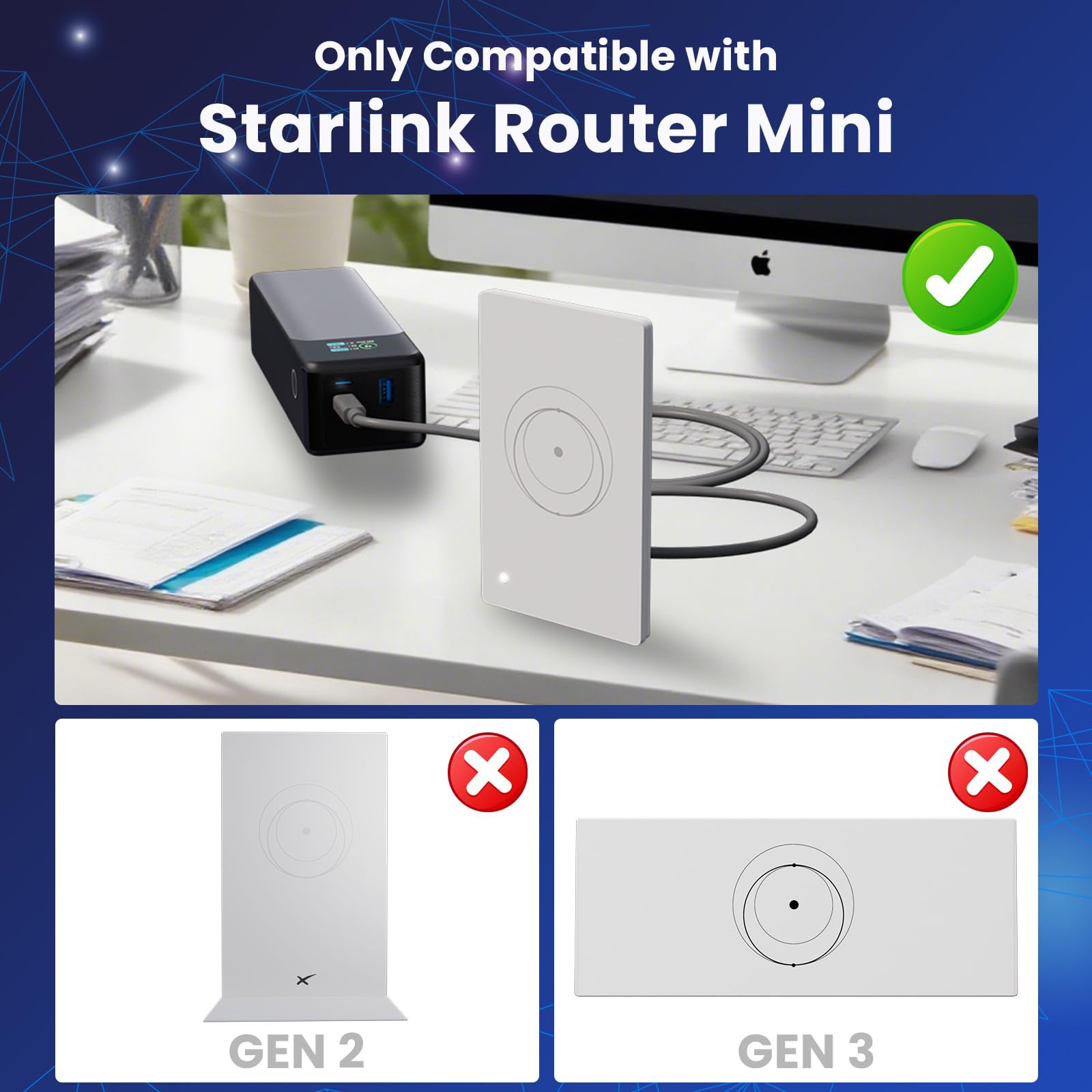 Starlink Mini ルーター用 USB-C to DC 電源ケーブル 2本セット（0.3