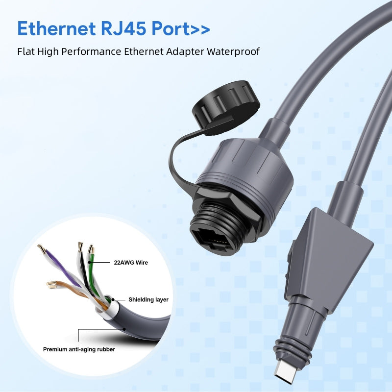 Starlink Flat High Performance用 RJ45変換アダプター 2個セット 防水IP67 SPX to RJ45 カプラー Ethernet延長対応 22AWG CAT6対応 最大50m 高速通信
