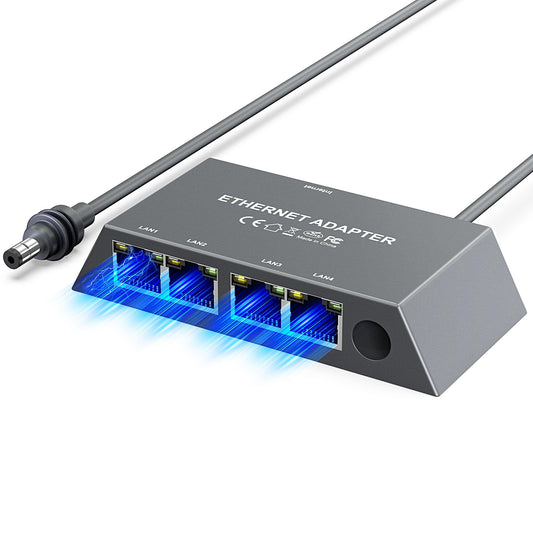 Starlink Ethernetアダプター 4ポート RJ45×4 有線LAN分岐 1→4拡張 最大1Gbps 高速安定通信 Gen3/Mini対応 プラグ＆プレイ 複数同時接続 スターリンク対応