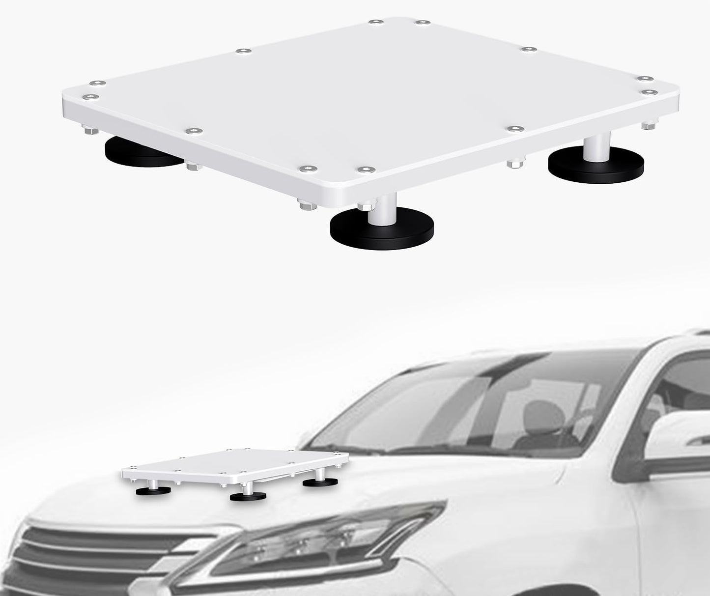 Starlink Mini / Mini X対応 ホワイト マグネット式車載ルーフマウント 保護カバー付き
